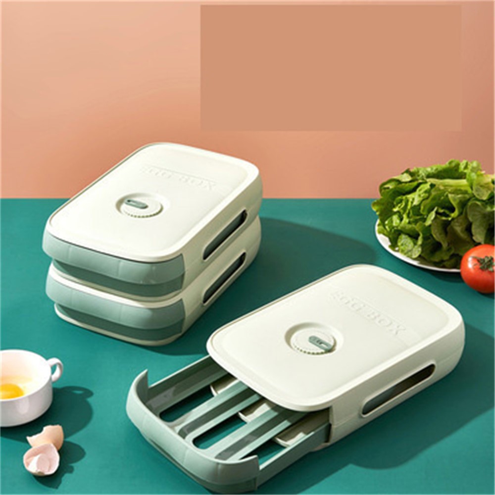 Drawer Organizer Boxe Plastic Storage Container with Lid Kitchen Refrigerator Egg Tray Organizer (BPA Free, without FDA Certificate) - Blue-5