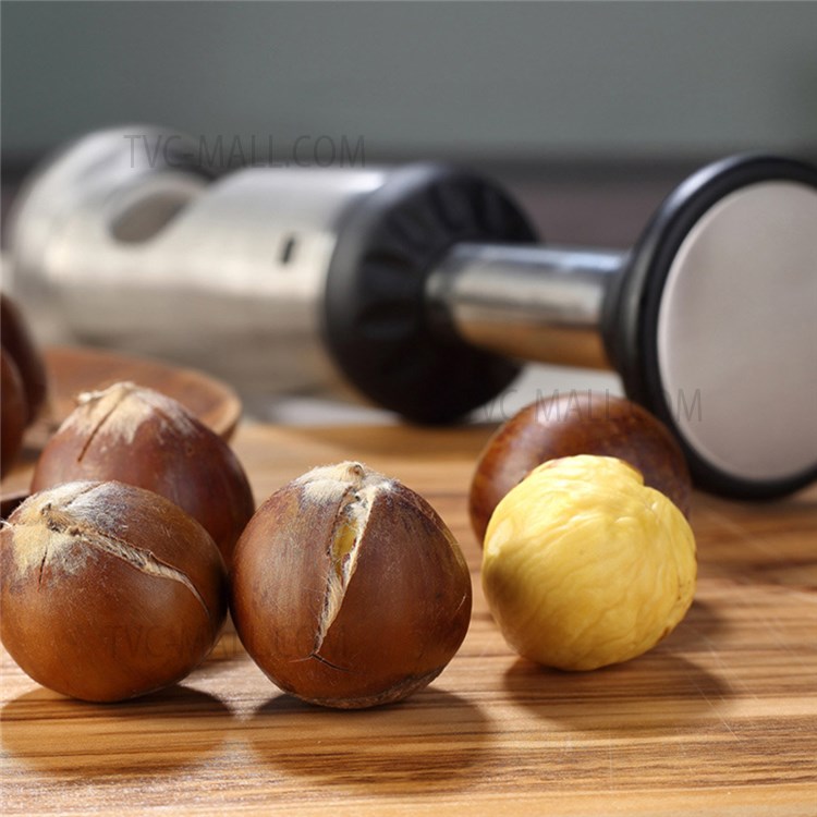 Push Type Chestnut Cracker Peeler Walnut Plier Opener 304 Stainless Steel Kitchen Tool (No FDA Certificate, BPA-free)-7