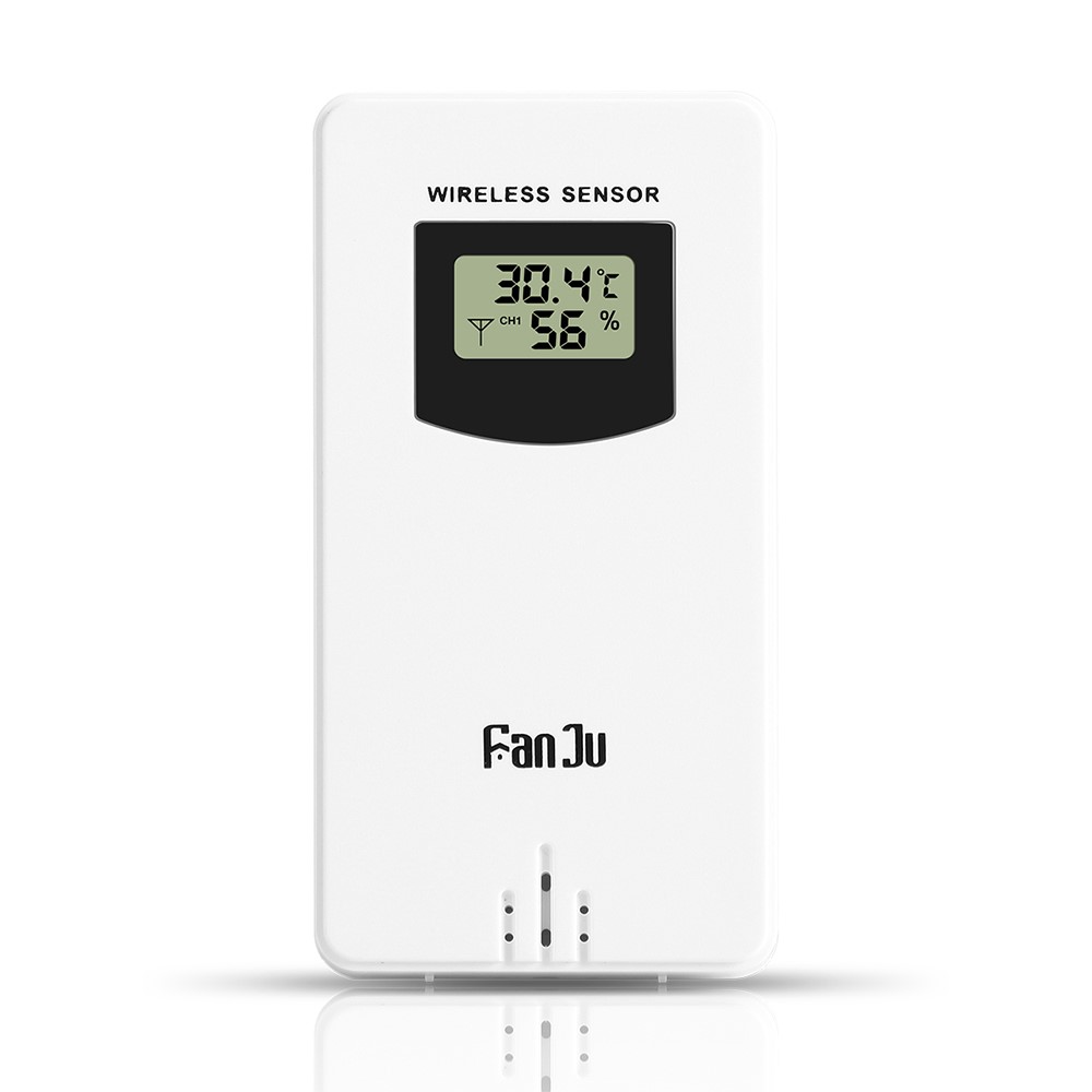 FANJU FJ3352 Wall-mounted Weather Station Clock Indoor Outdoor Temperature Humidity Digital Clock with Perpetual Calendar - White-9