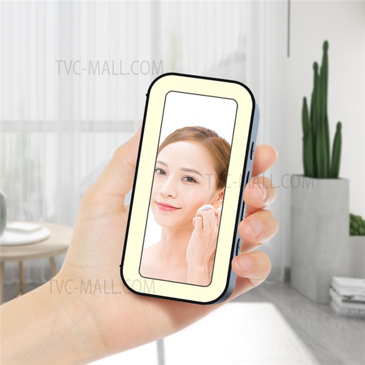 FY302 Digital Alarm Clock Voice Control Time Display LED Light Makeup Mirror for Office Home - White-8
