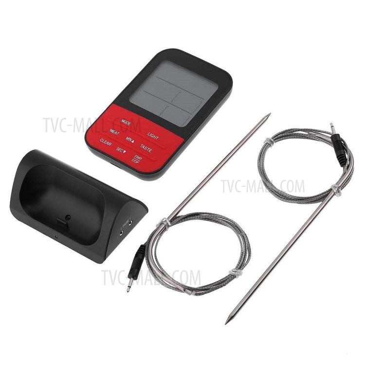 Carne Termômetro Digital Termômetro Temporizador Alimentos Sem Fios Com Sondas Duplas Para Cozinhar Churrasco-6
