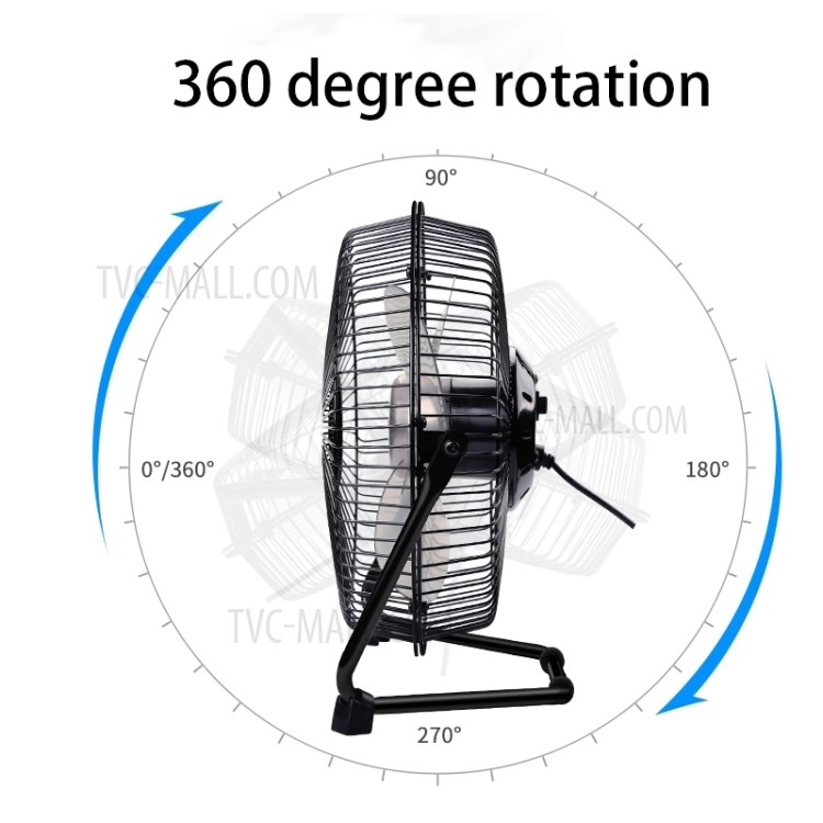 Lileng-819 Mini 360° Rotation Quiet USB Desk Fan Home Office Table Cooler - Black-5