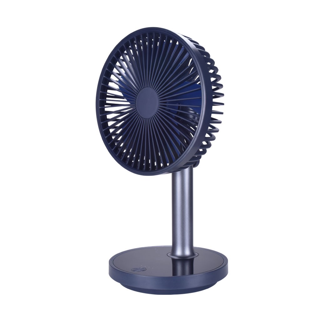 LJQ-117 Portable USB Rechargeable Desktop Fan with LED Light Adjustable Height - Blue-2