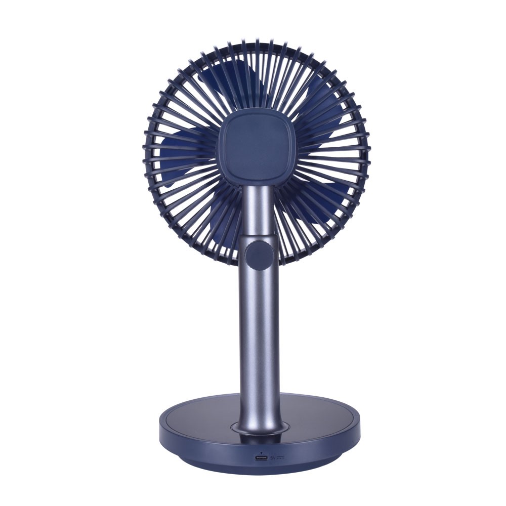 LJQ-117 Portable USB Rechargeable Desktop Fan with LED Light Adjustable Height - Blue-4