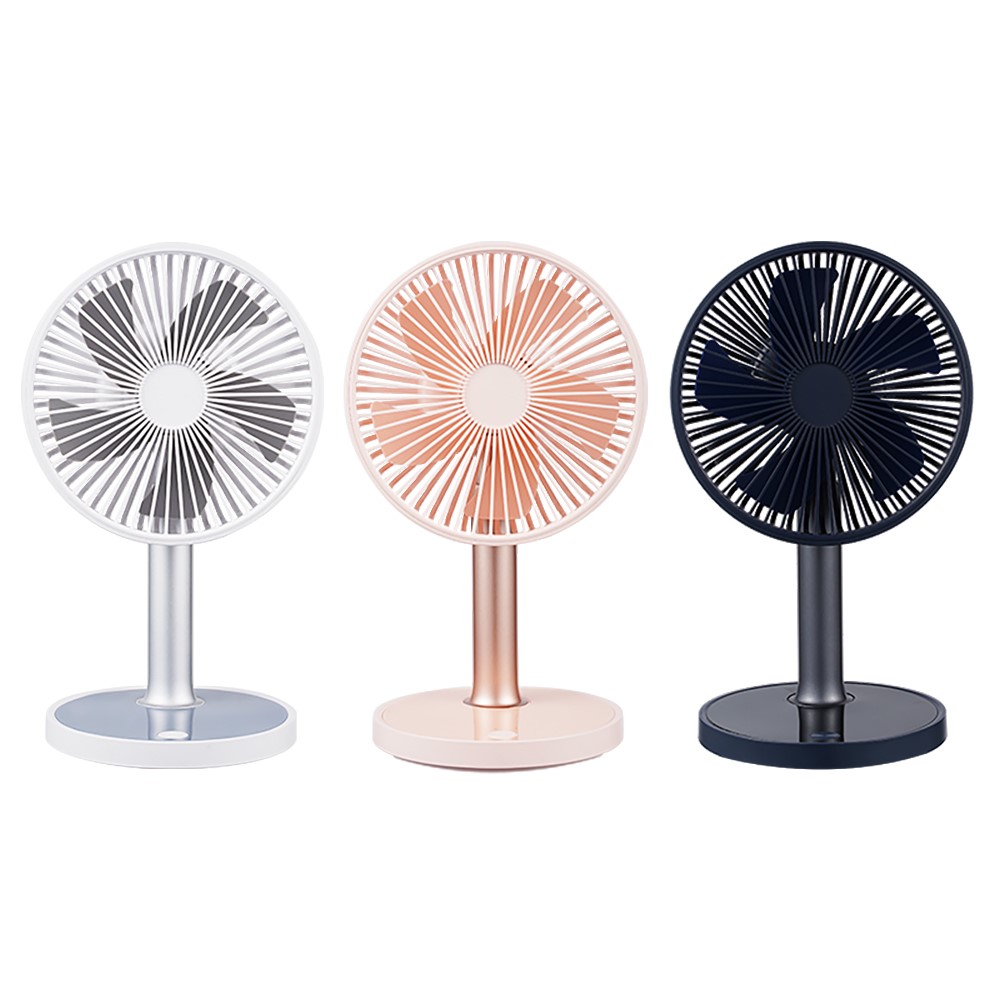 LJQ-117 Portable USB Rechargeable Desktop Fan with LED Light Adjustable Height - Blue-6