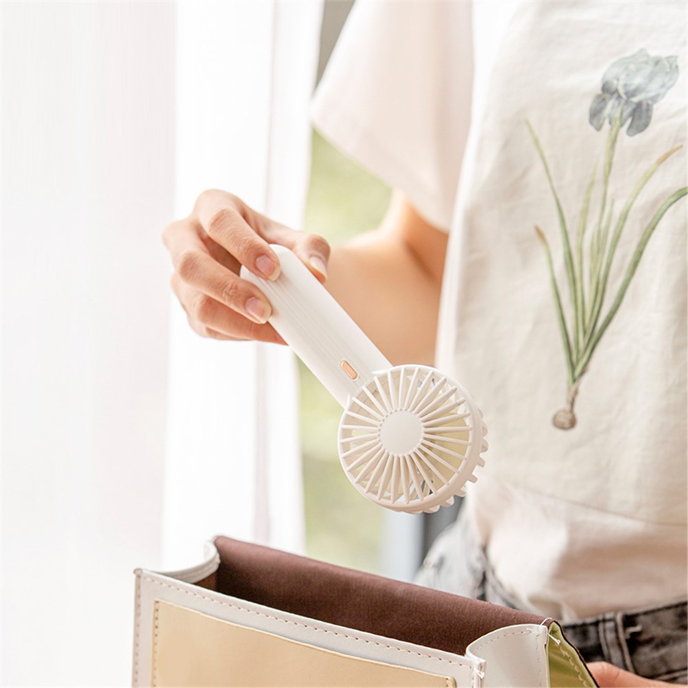 F851 Wiederaufladbarer Tragbarer Handheld-Hang-Mini-Fan Für Bürowohnheim - Weiß-3