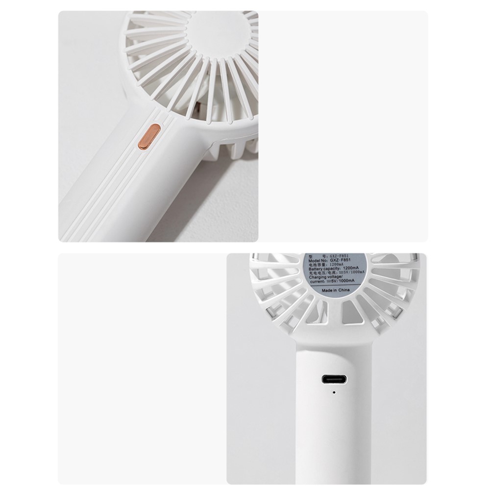 F851 Wiederaufladbarer Tragbarer Handheld-Hang-Mini-Fan Für Bürowohnheim - Weiß-7