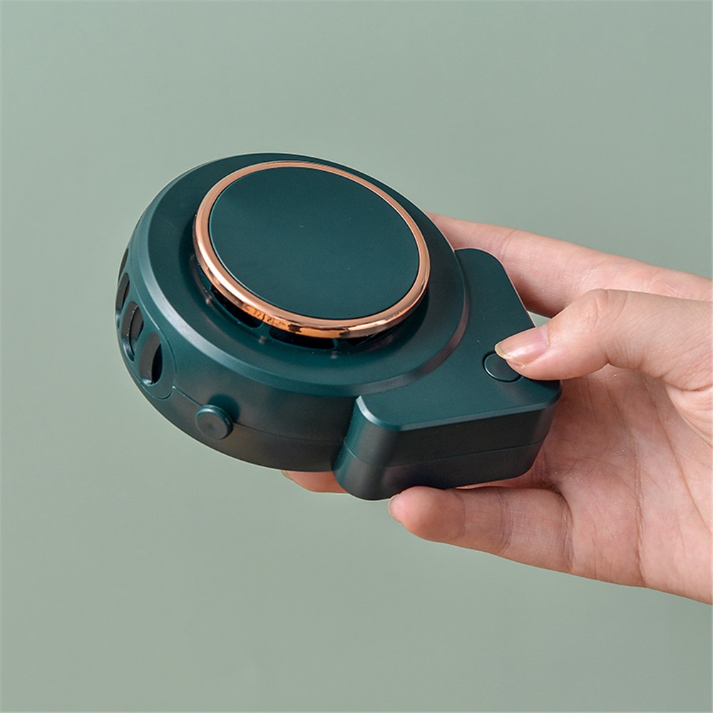 Portable USB Charging No Leaf Mini Cooling Fan Summer Hanging Neck Desktop Quiet Fan Cooler - Green-4