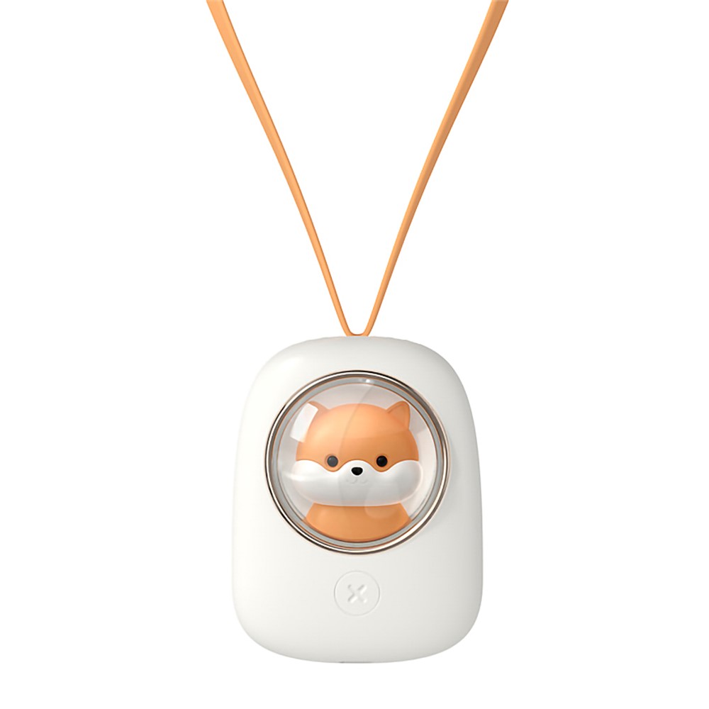 M180 Bleadeless Halsband Lüfter Hände Frei Nettes Haustier Hängendes Seil Tragbare USB-Ladeblätter Luftkühler - Weiß-1