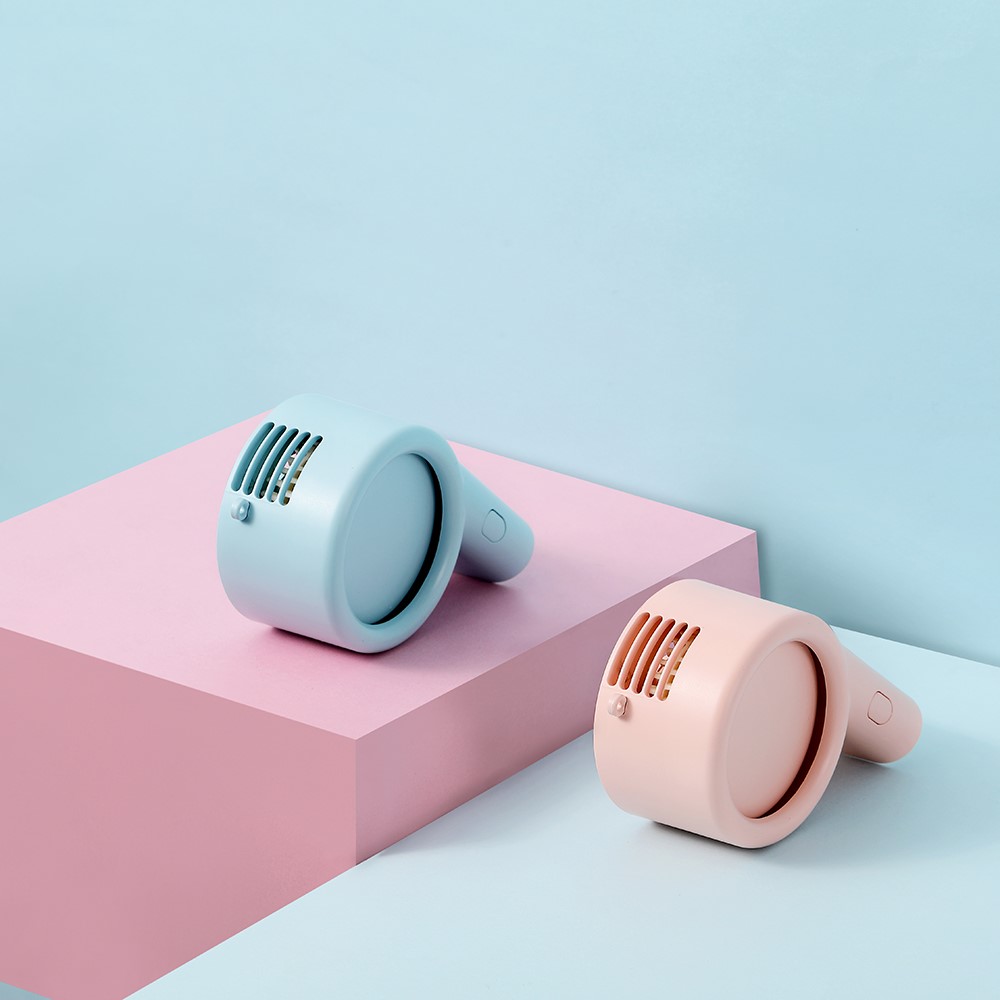 A9 Cute Whistle Shape Mini Handheld Desktop Cooling Fan Summer USB Charging Fan Cooler with Neck Rope - Pink-12