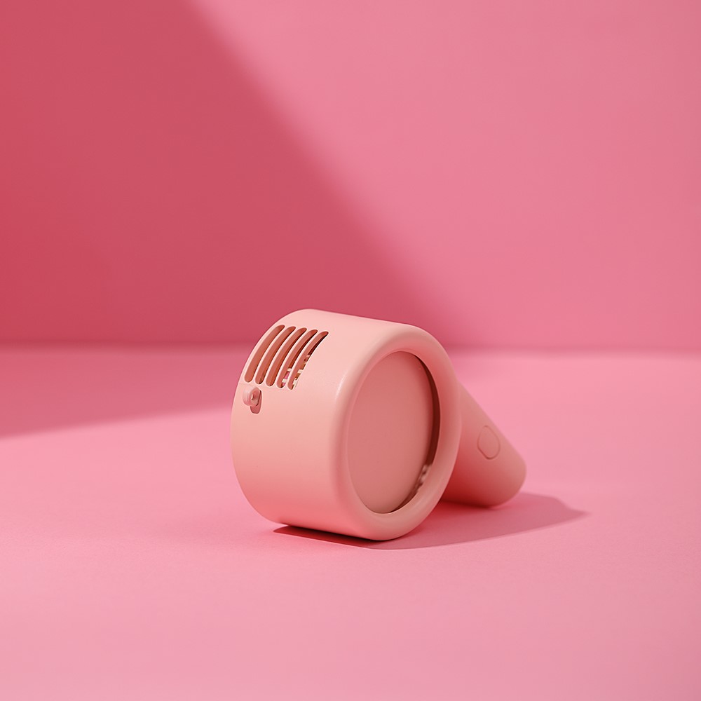 A9 Cute Whistle Shape Mini Handheld Desktop Cooling Fan Summer USB Charging Fan Cooler with Neck Rope - Pink-2