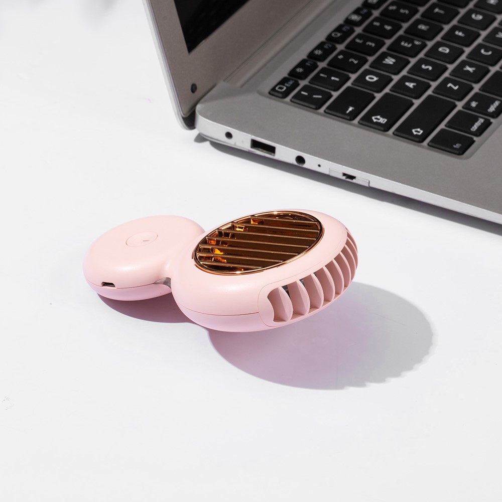A28 Portable Mini Handheld Desktop Cooling Fan Summer USB Charging Silent Fan Cooler with Neck Rope - Pink-7