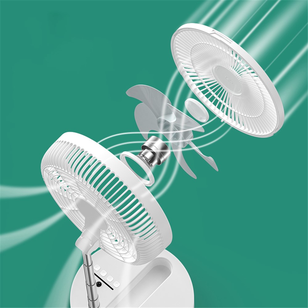 Momax iFAN iFan Flow Wireless Folding Standing Floor Fan 4 Speeds Adjustable Telescopic Air Cooler - White-5