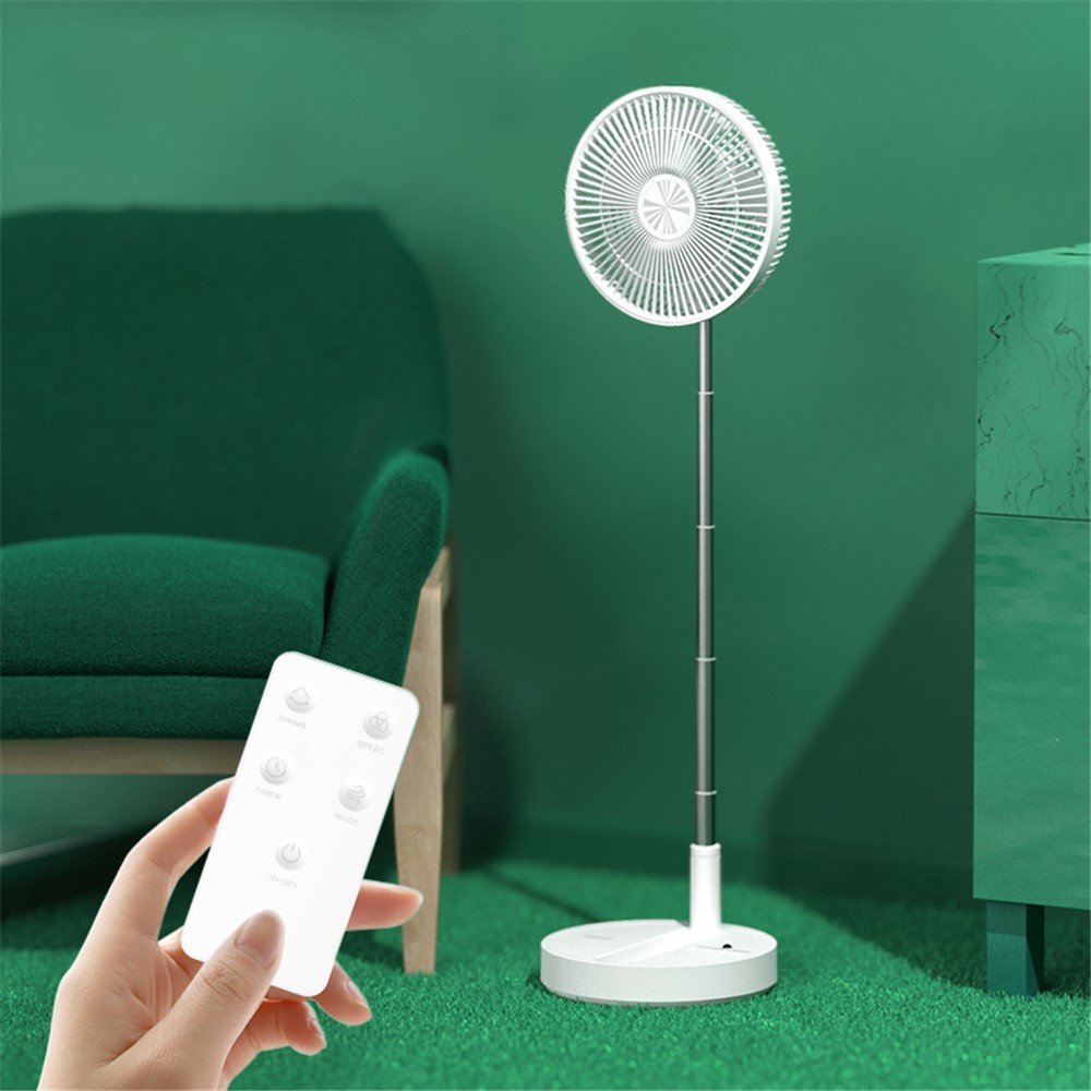 Momax iFAN iFan Flow Wireless Folding Standing Floor Fan 4 Speeds Adjustable Telescopic Air Cooler - White-8