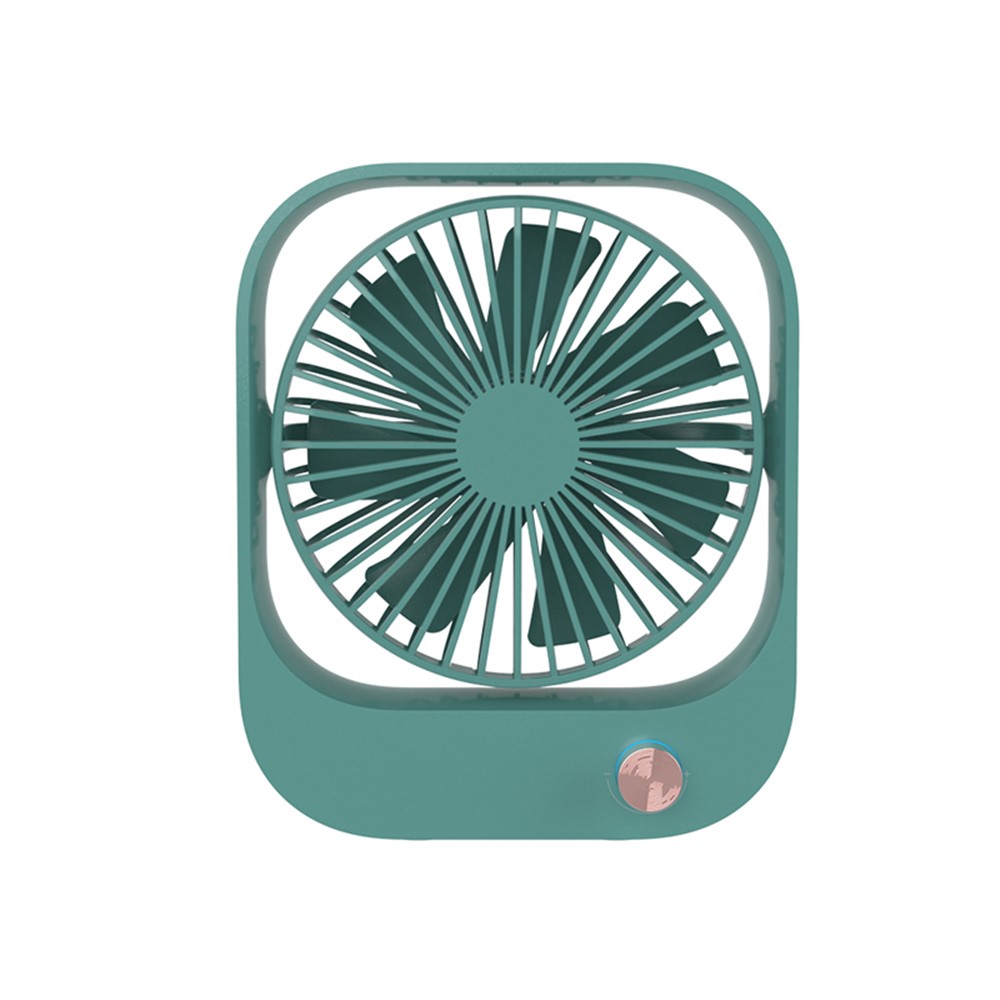 F40 Mini Summer USB Rechargeable Rotation Stepless Speed Desktop Fan Cooler Home Office Cooling Fan - Green-1