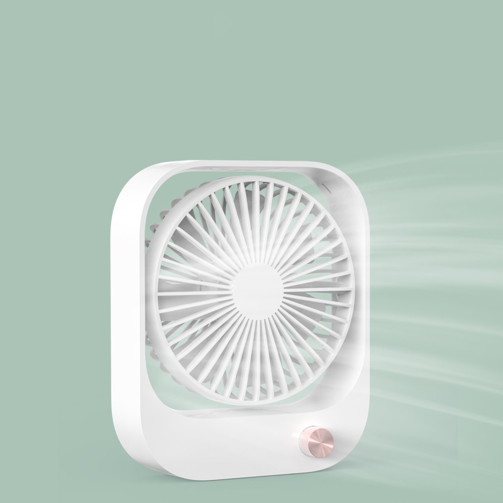 F40 Mini Summer USB Rechargeable Rotation Stepless Speed Desktop Fan Cooler Home Office Cooling Fan - Green-5
