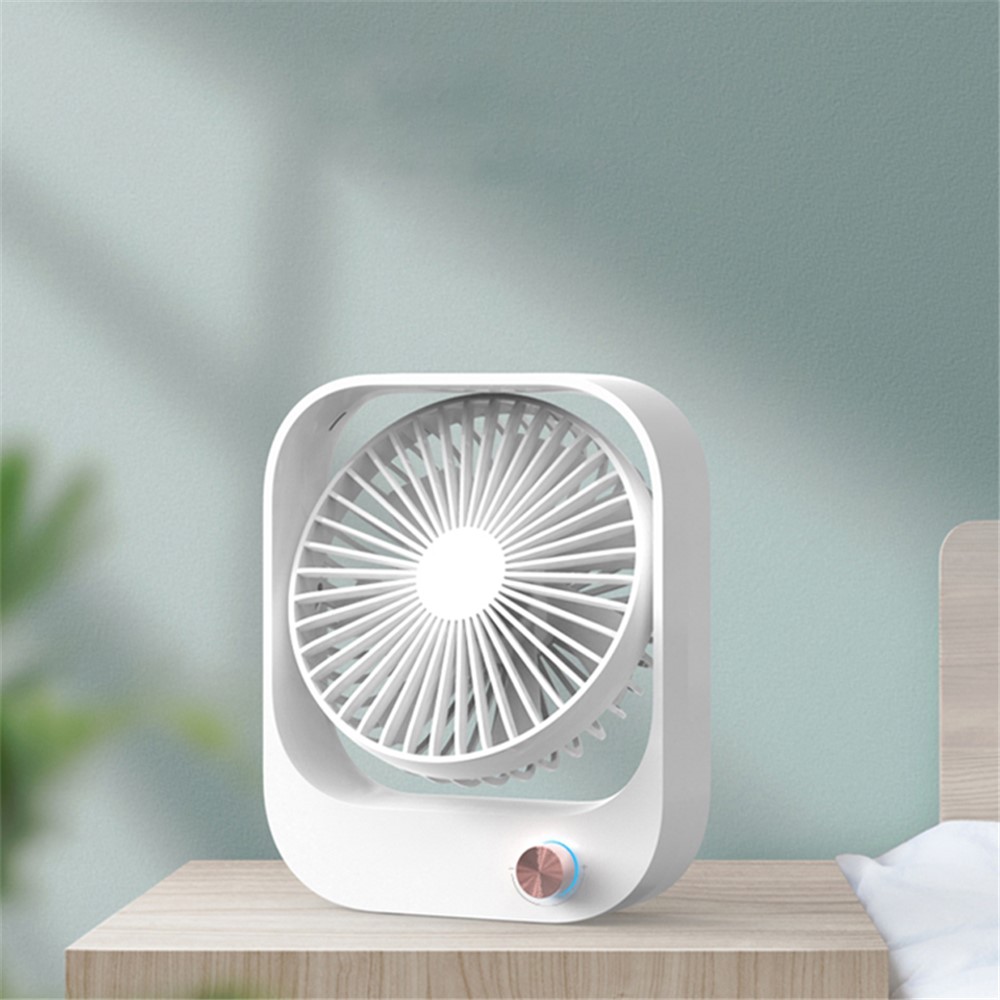 F40 Mini Summer USB Rechargeable Rotation Stepless Speed Desktop Fan Cooler Home Office Cooling Fan - Green-6