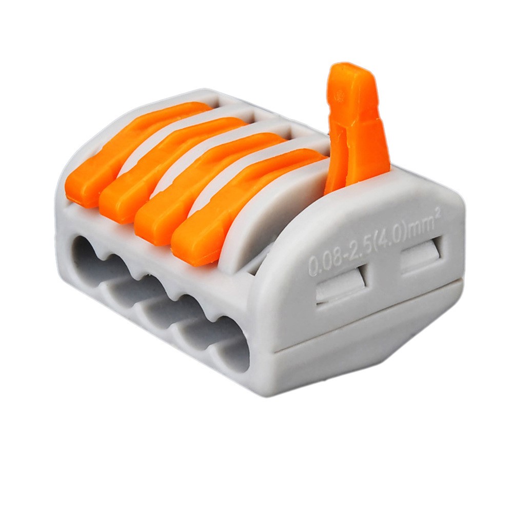 42Pcs PCT-415 5-Port Compact Wire Wiring Connector Fast Connection Lever Conductor Terminal Block-1