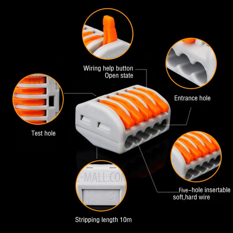 84Pcs PCT-412 2-Port Compact Wire Wiring Connector Fast Connection Lever Conductor Terminal Block-3