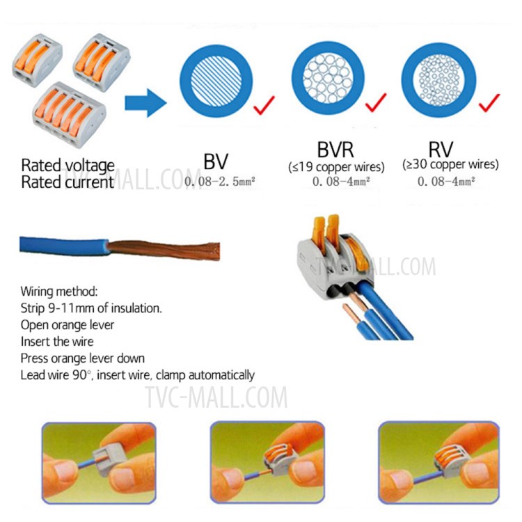 84Pcs PCT-412 2-Port Compact Wire Wiring Connector Fast Connection Lever Conductor Terminal Block-4