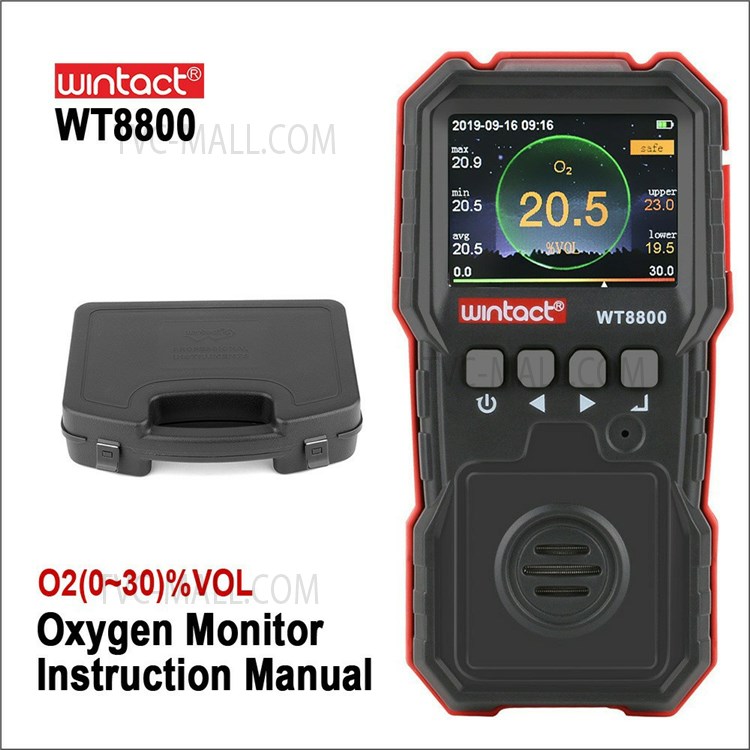 WINTACT WT8800 Professional Portable o2 Oxygen Gas Detector Sound Light Vibration Alarm Meter-2