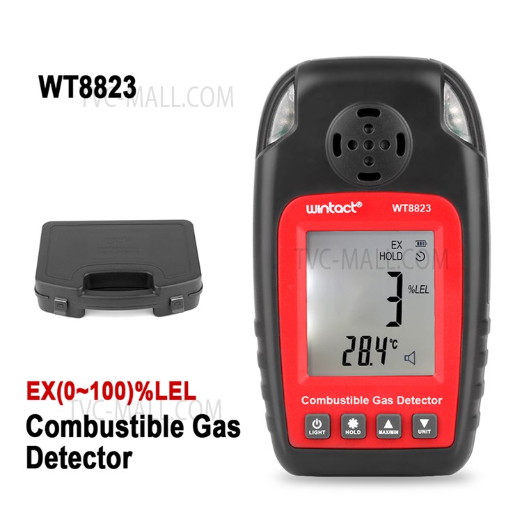 WINTACT WT8823 Combustible Gas Alarm Detector Flammable Gas Leakage Monitor Digital LCD Display Gas Leak Analyzer-2