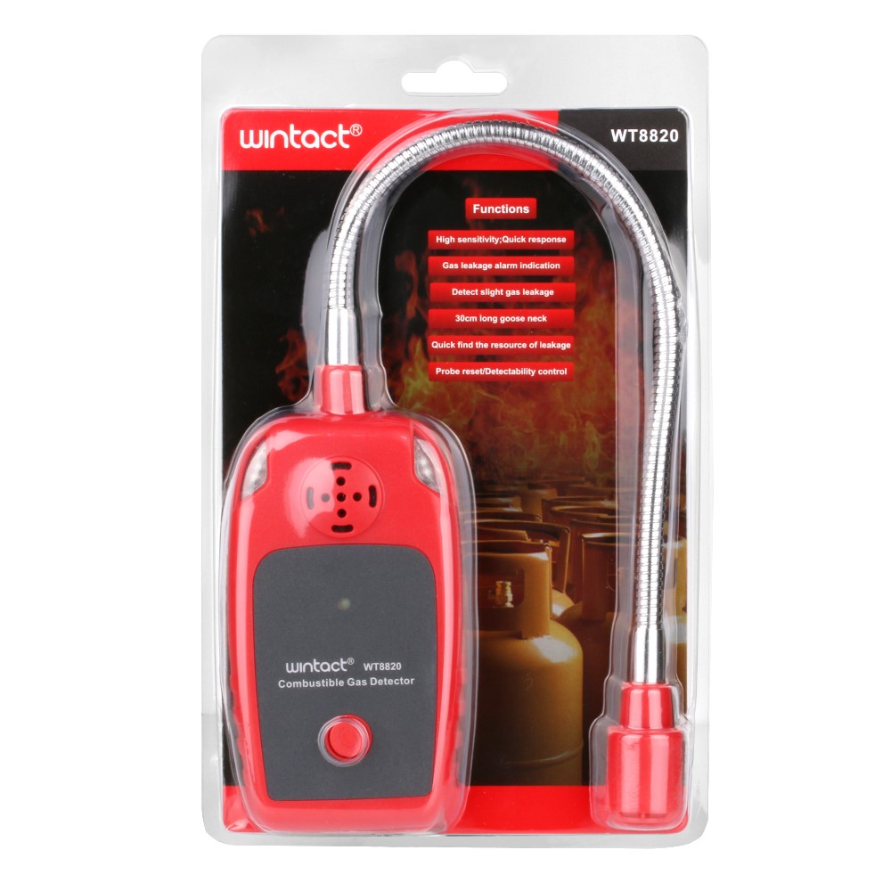 WINTACT WT8820 Handheld Combustible Gas Detector Flammable Natural Gas Leakage Sensor Tester with Gooseneck Sensor-7