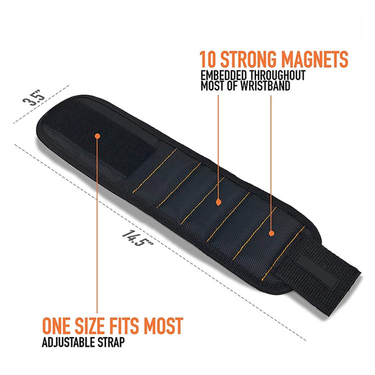 Magnetic Wrist Support Band Adjustable Bracelet Strap for Holding Screws Nail Bolt Tools-9