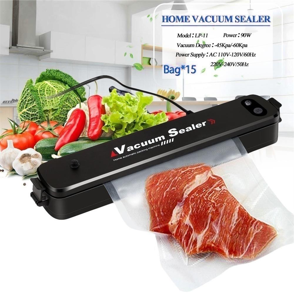 Vacuum Sealer Machine Automatic Vacuum Air Food Sealing for Food Preservation Automatic Vacuum Sealing Machine with Powerful Suction Dry/Wet Modes - UK Plug-3