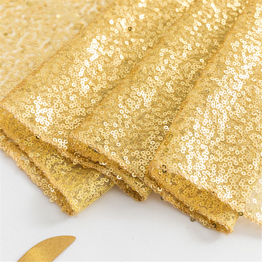 30x275cm Sequin Table Runners for Home Tea Table TV Cabinet Drawer Coffee Table Dust Cover Party Decor - Gold-5