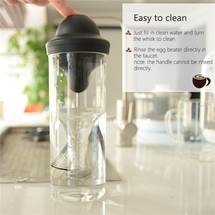 Milk Frother Electric Glass Milk Frother with Stainless Steel Head for Coffee, Latte, Cappuccino (No FDA, BPA-Free)