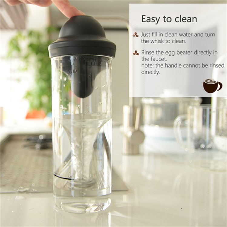 Milk Frother Electric Glass Milk Frother With en Acier Inoxydable Pour le Café, le Latte, le Cappuccino (pas de FDA, Sans Bpa)-4