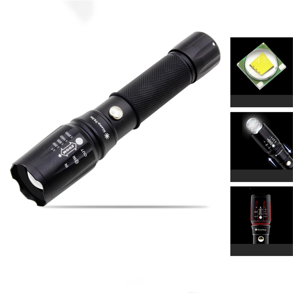 E-SMARTER 1031 Ultra Bright Waterproof Mini Torch T6 5 Modes Zoomable Aluminum Alloy USB Rechargeable Flashlight-1