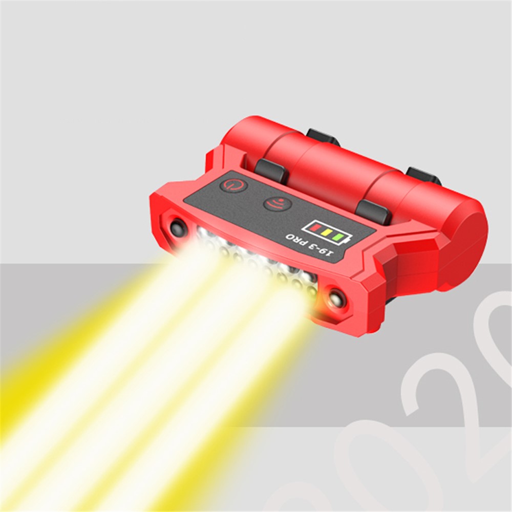 E-SMARTER 19-3C Rechargeable Headlight Induction Clip Cap Lamp Super Bright LED Flashlight Night Fishing Camping Light - Black-3