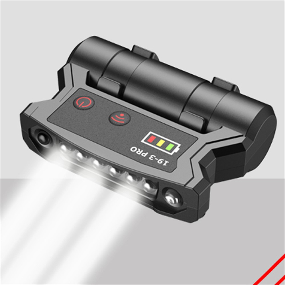 E-SMARTER 19-3C Rechargeable Headlight Induction Clip Cap Lamp Super Bright LED Flashlight Night Fishing Camping Light - Black-5