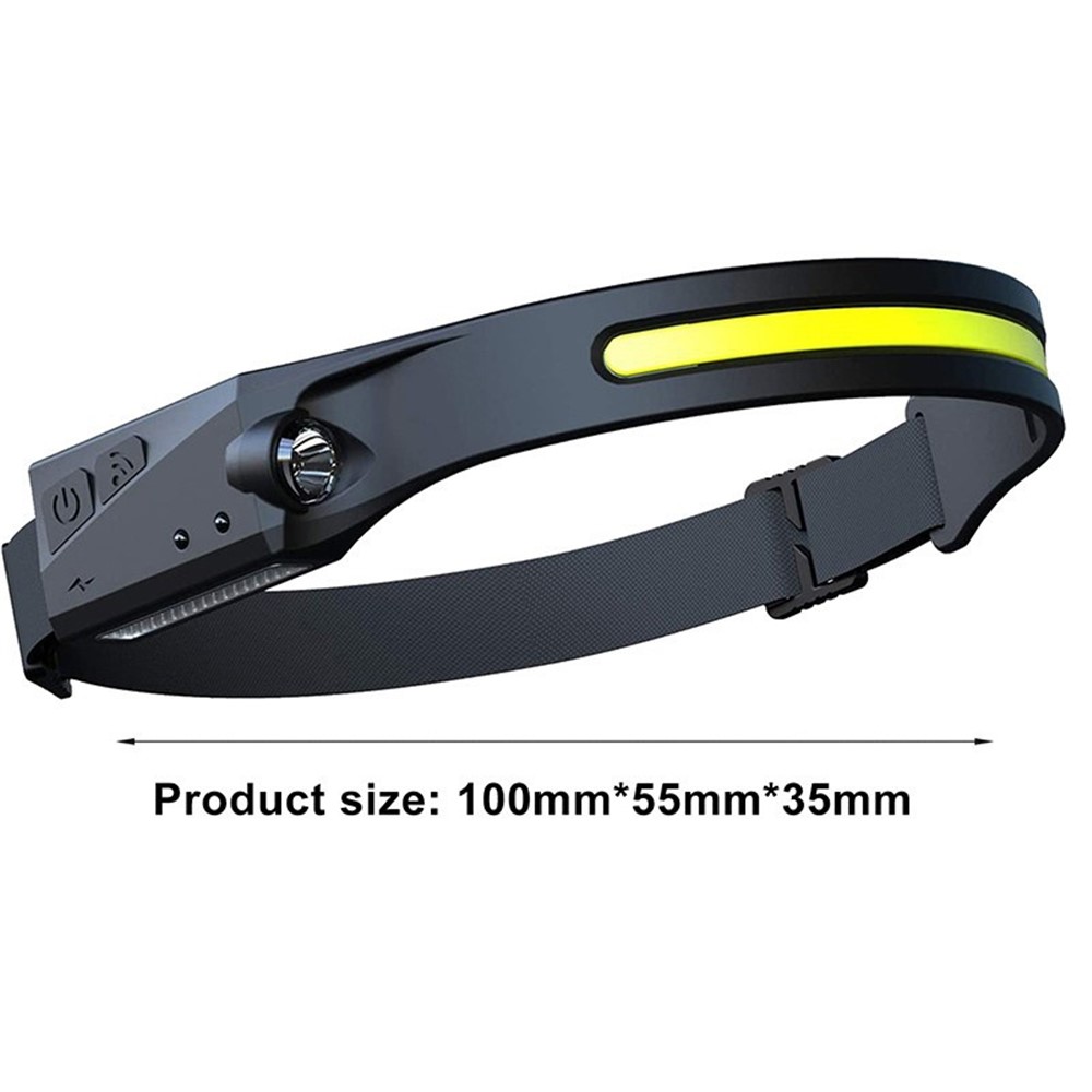 COB LED Wave Sensor Headlight Flashlight Head-mounted Front Light for Safety Warning Head Lamp-11