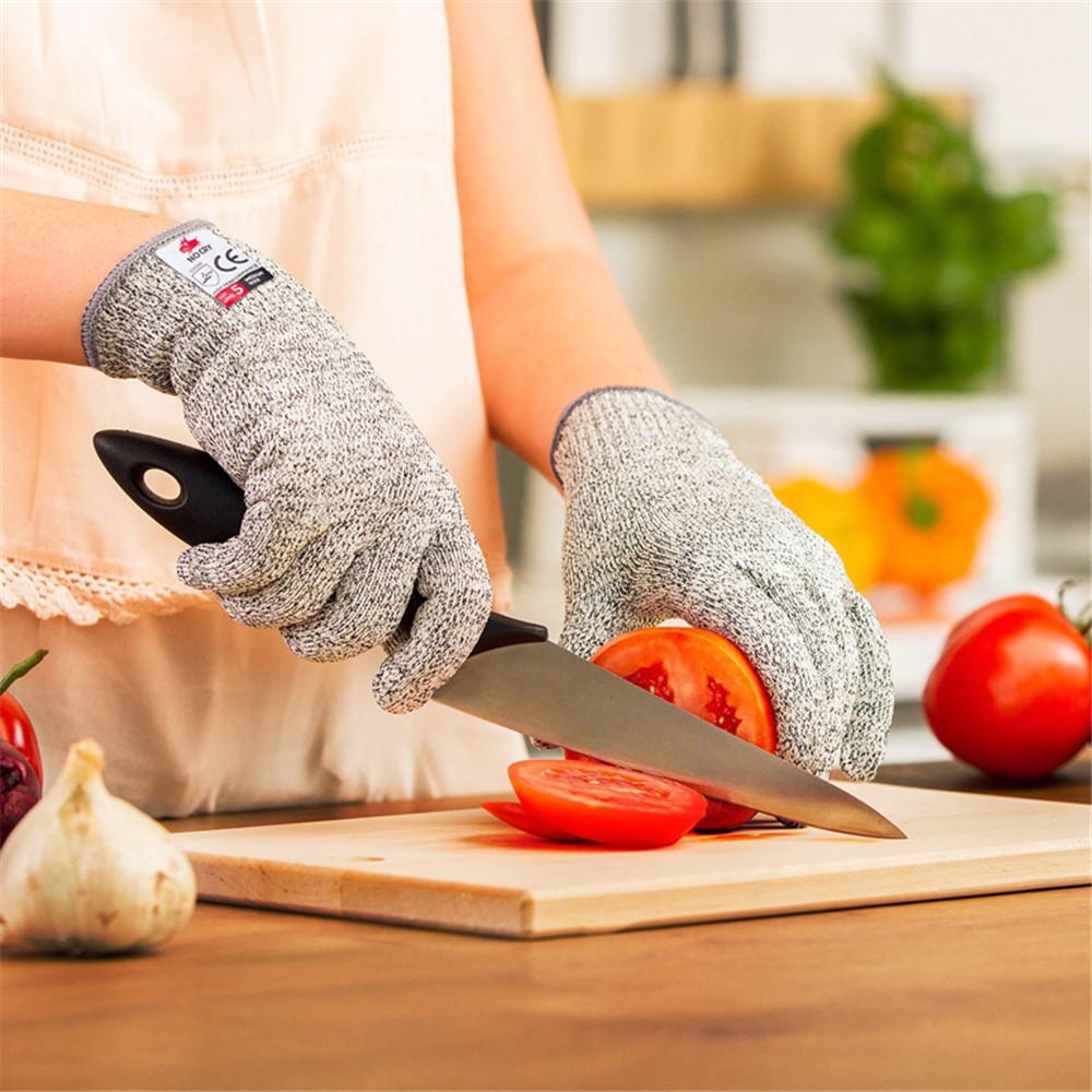 Outdoor Fishing Full Finger Gloves HPPE Cut Resistant Level 5 Protection Gloves, Size: XL/Grey Edge-3