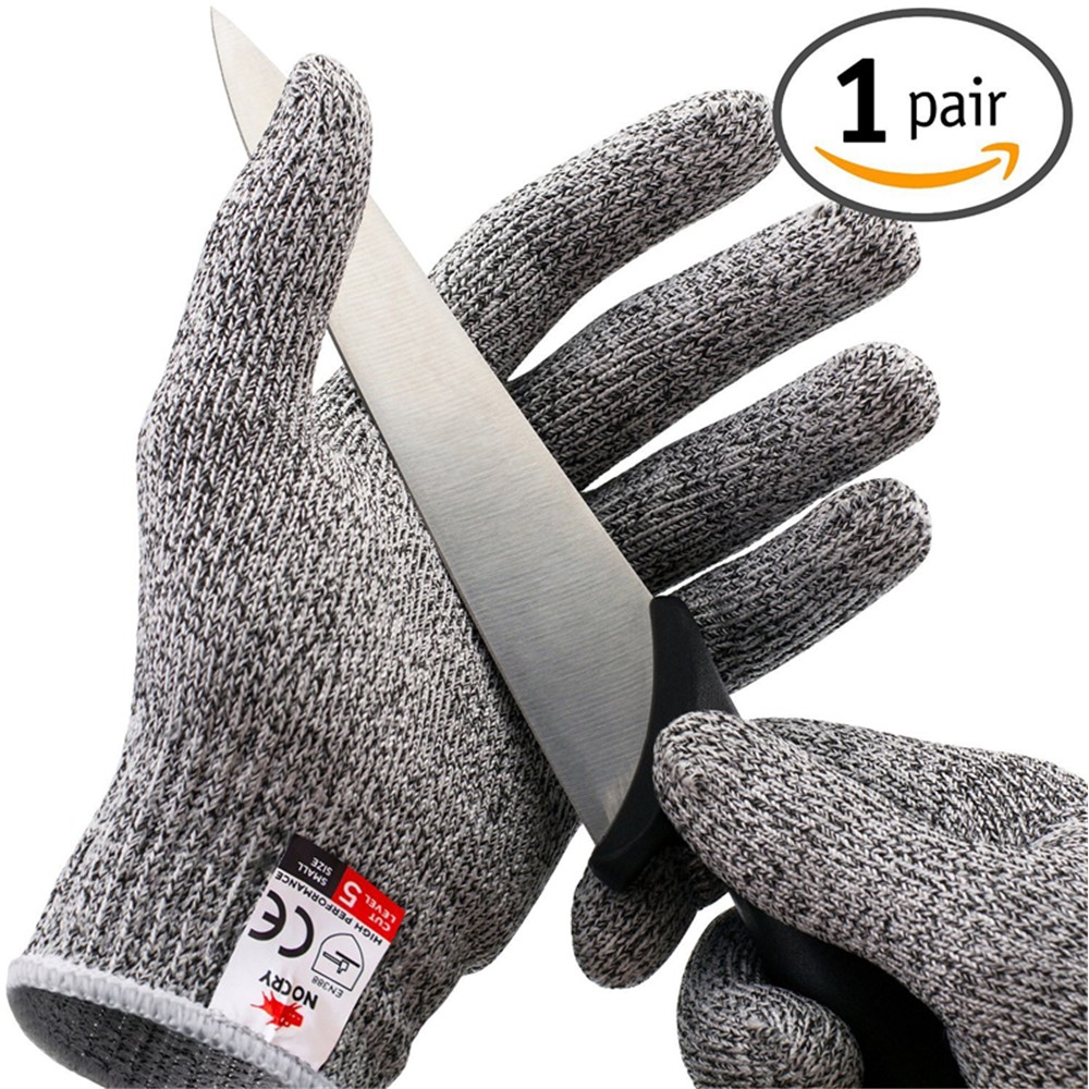 Outdoor Fishing Full Finger Gloves HPPE Cut Resistant Level 5 Protection Gloves, Size: XL/Grey Edge-5