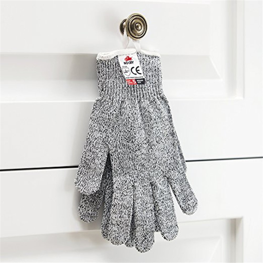 Outdoor Fishing Full Finger Gloves HPPE Cut Resistant Level 5 Protection Gloves, Size: XL/Grey Edge-6