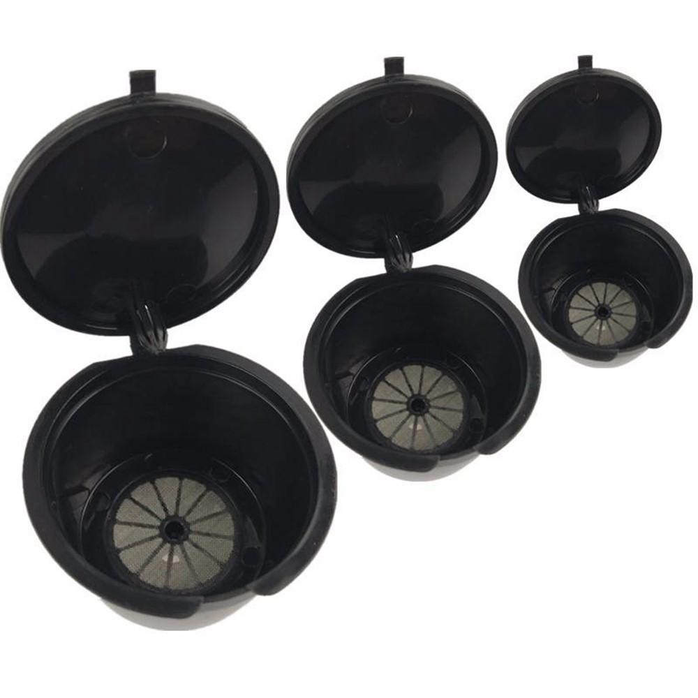 3PCS Coffee Machine Universal Capsule Cup Reusable Cup Coffee Filter BPA-free No FDA Certified Replacement for Dolce Gusto - Black-4