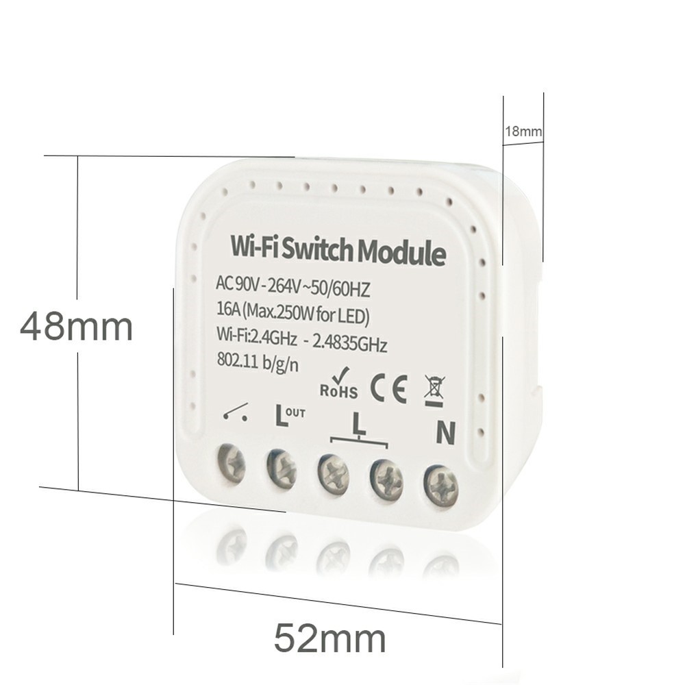 EW-WIFI-S01 16A WiFi DIY Switch Aplicación Control Remoto Admite El Módulo De Automatización Del Hogar Inteligente De Control De 2 Vías-6