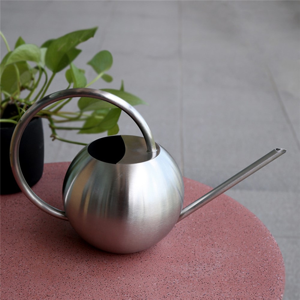1000ml Watering Can Stainless Steel Long Spout Stainless Steel Watering Pot for Indoor Outdoor Plants-2