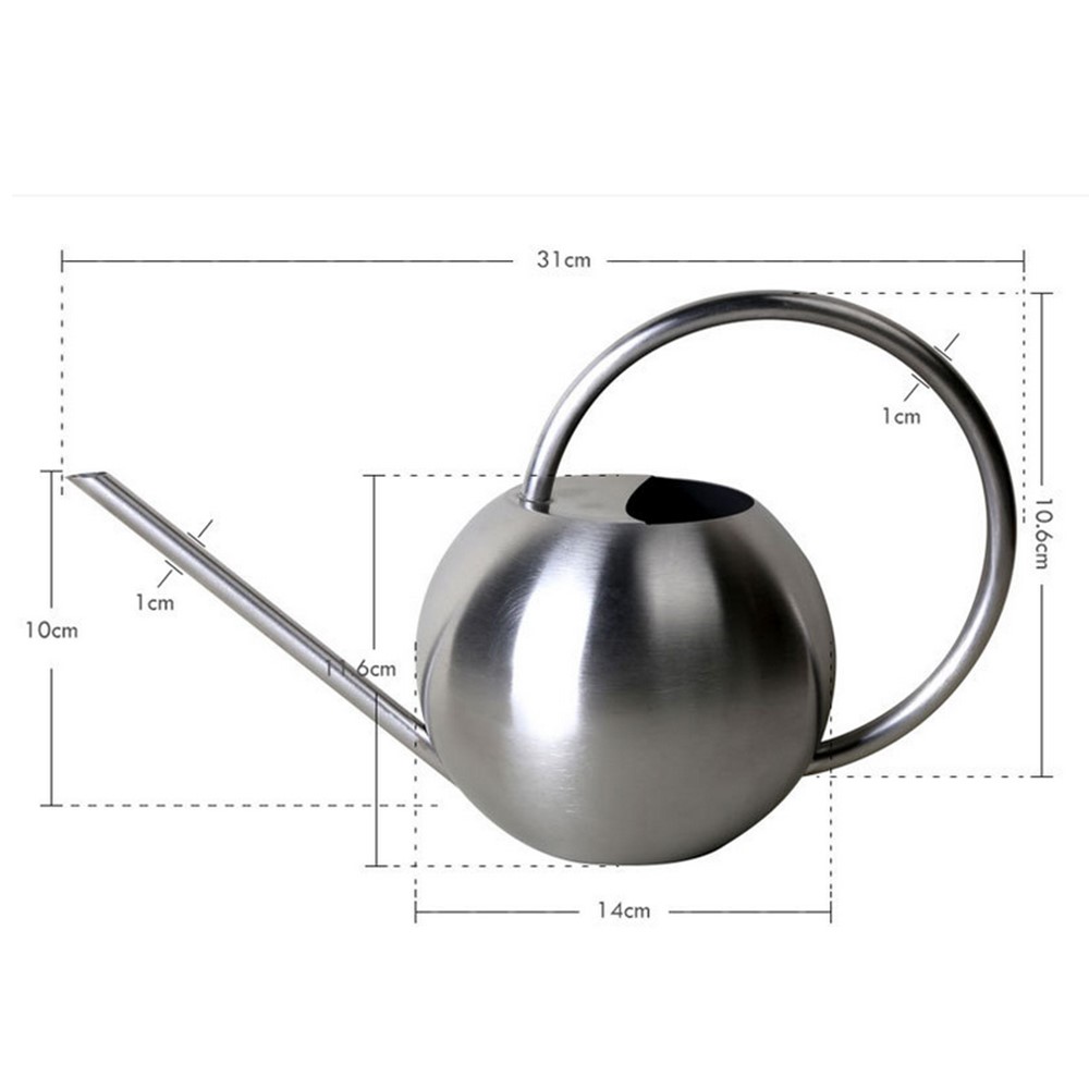 1000ml Watering Can Stainless Steel Long Spout Stainless Steel Watering Pot for Indoor Outdoor Plants-7