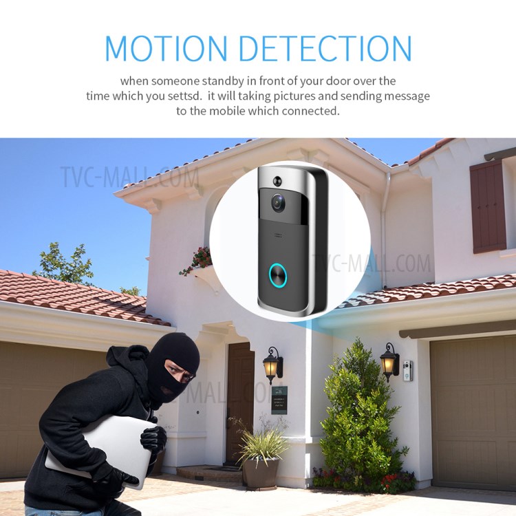 M3S Smart WiFi Video Doorbell Visual Intercom Night Vision Door Bell Wireless Home Security Camera - White-4