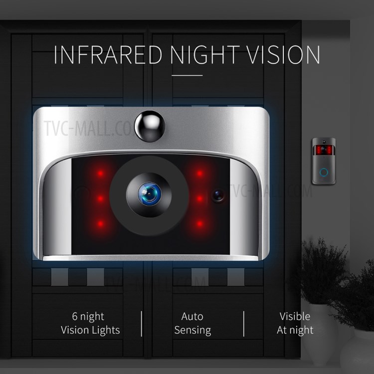 M3S Smart WiFi Video Doorbell Visual Intercom Night Vision Door Bell Wireless Home Security Camera - White-5