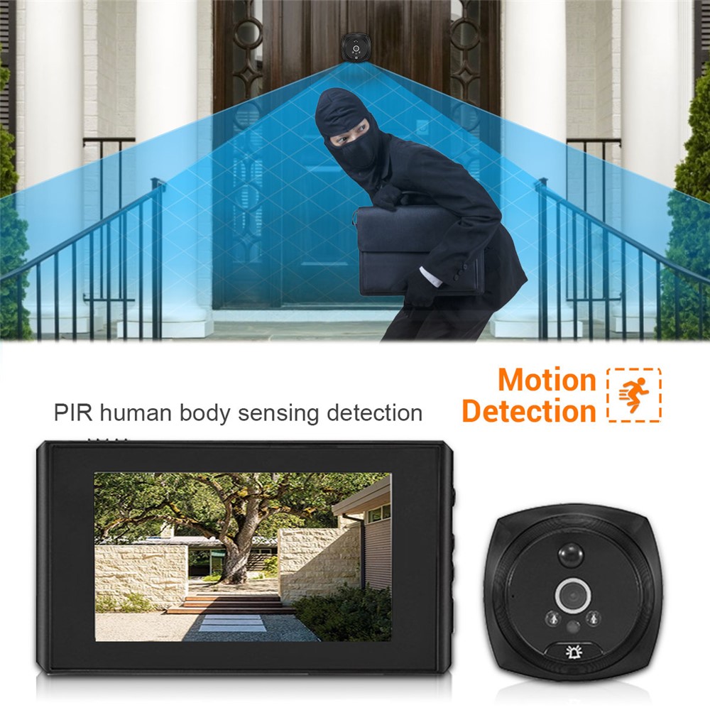 C15 4,3 Polegadas LCD Screen Digital Doorbell Pir Detecção de Movimento Peephole Night Vision Door Video Visualizador de Câmera