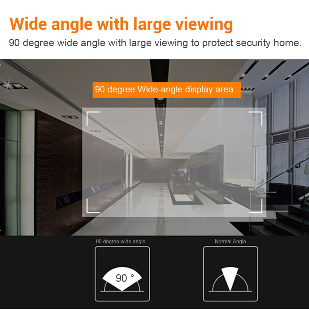 C16 2.4 inch Smart Door Viewer 90 Degree Wide Angle Rechargeable Doorbell HD Digital Door Peephole Camera-5