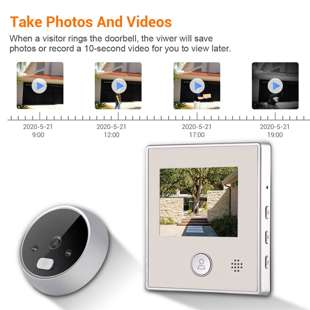 C17 2,8 -дюймовый жк -дисплей Digital Door Doblem Camera 1080p Night Vision Viewer Electronic Video Door Bell Peephole