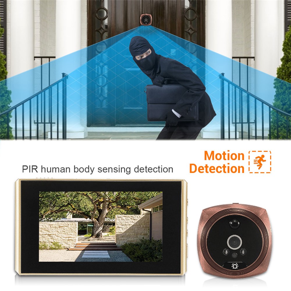 C13 1080P 4.3 inch LCD Digital Doorbell Camera 160 Degree Door Eye Doorbell Electronic Peephole Door Viewer-6