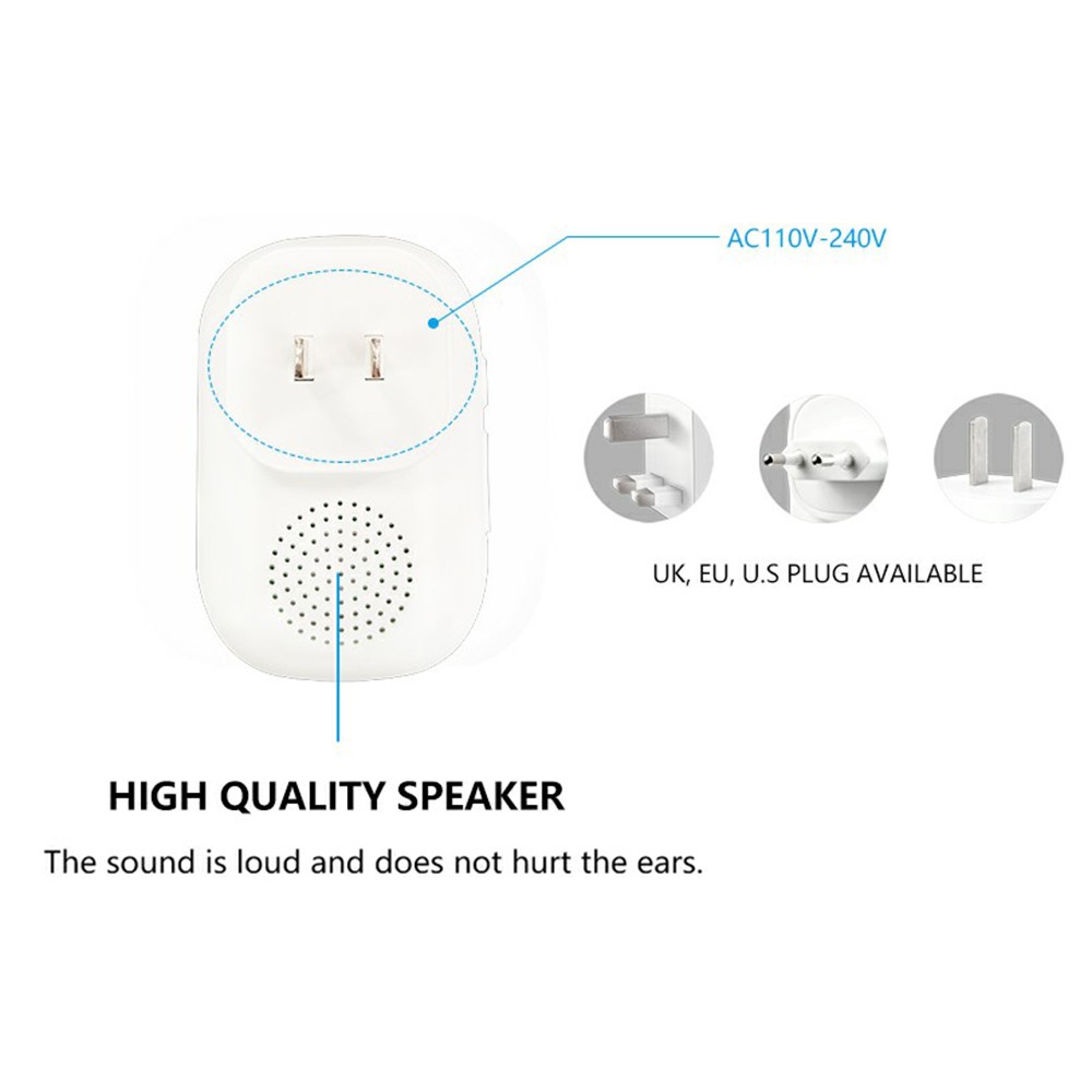 YIROKA YZ01-101 Self Powered Wireless Smart Doorbell IP44 Waterproof Electric Door Bell with 150m Range/4 Volume Levels/LED Indicator-9